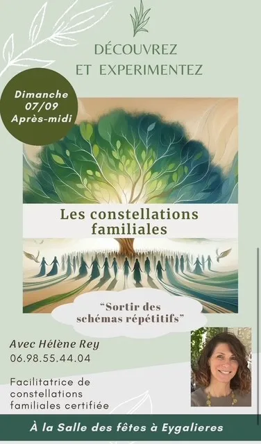 Atelier découverte : Explorez les constellations familiales au salon du bien-être d'Eygalières 2025, Cavaillon, Hélène Rey